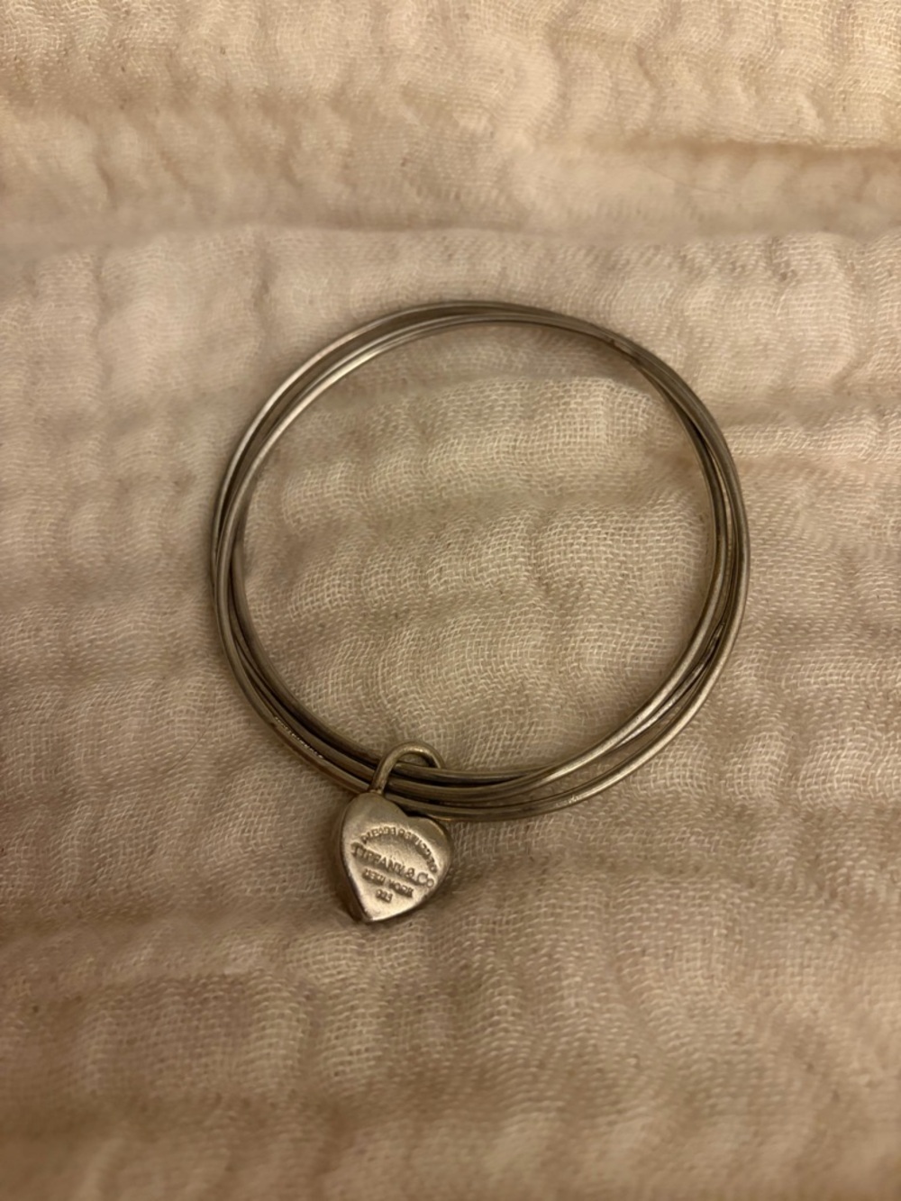 Vintage Tiffany & Co Return to Tiffany Heart Tag Triple Bangle Bracelet - Picture 2 of 2